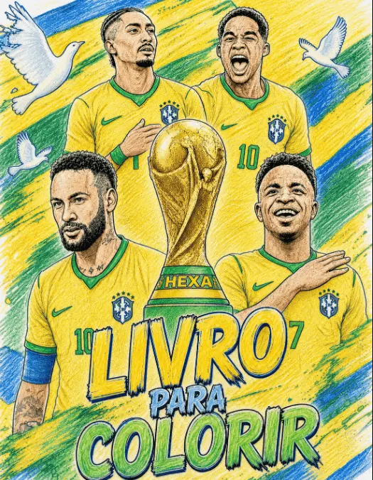 Exemplo do livro de colorir Copa 2026